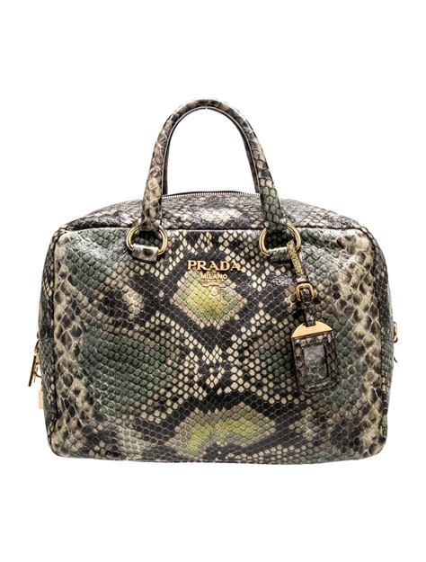 the real real prada cervo lux bauletto|PRADA Cervo Lux Print Lace Bauletto Bag Blond .